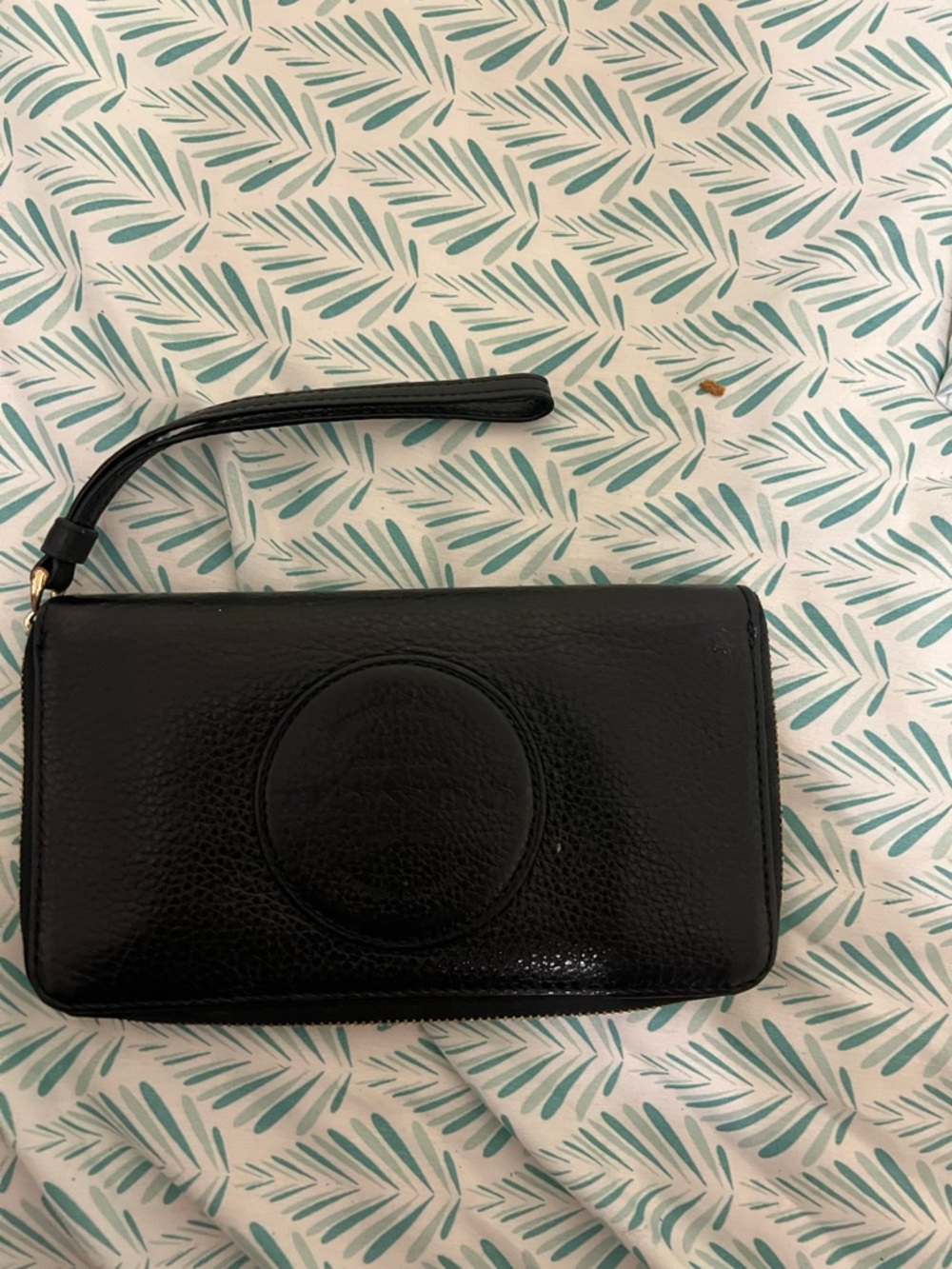 Coach Black Leather Wristlet Clutch